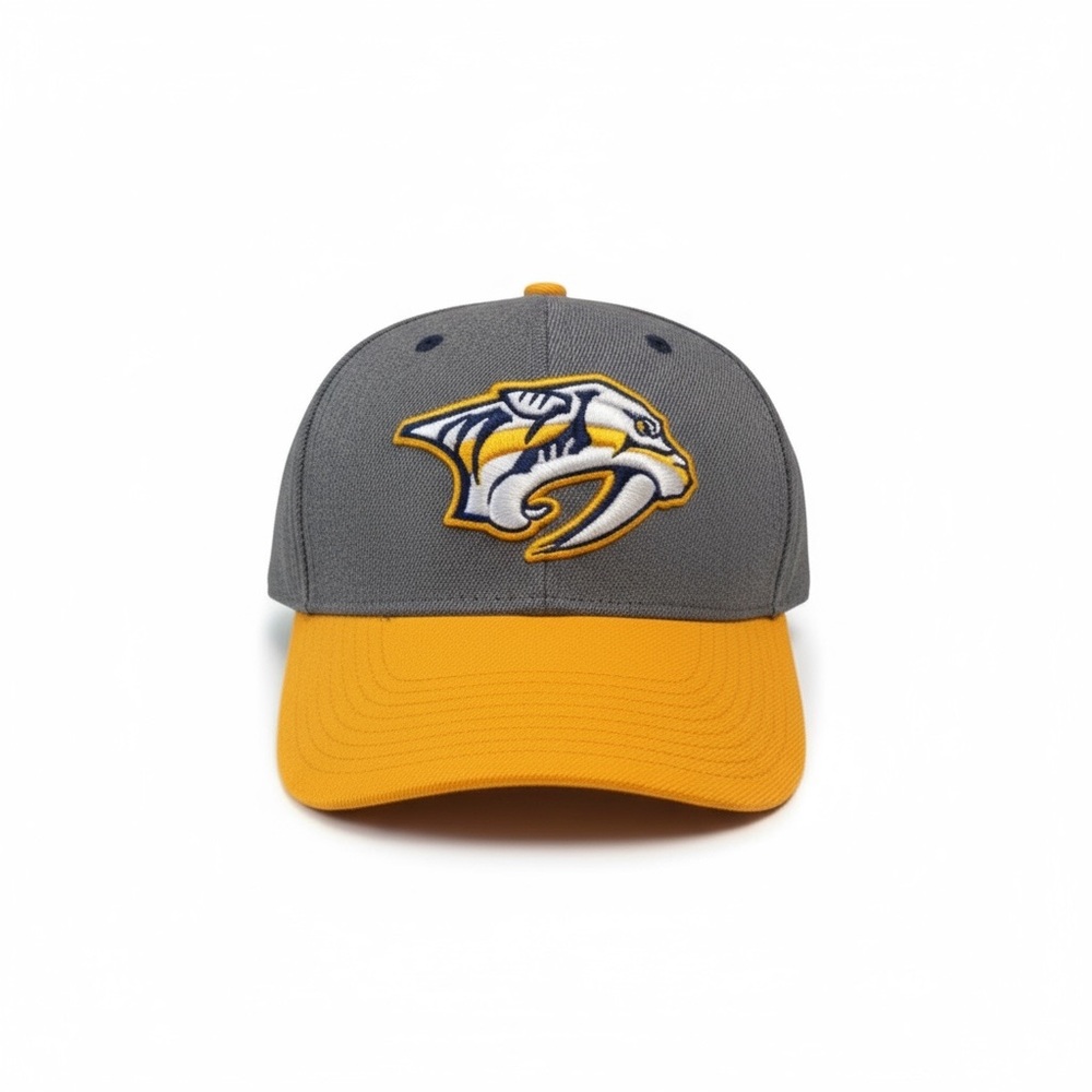 new Adidas ★ Nashville Predators NHL Baseball Cap Hat ★ Yellow Heather Grey ★ OS - Picture 14 of 16